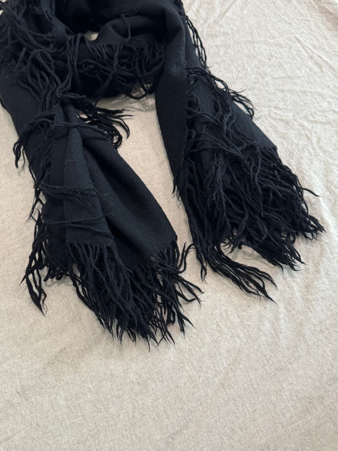 요지야마모토 울 프린지 머플러 상품이미지3