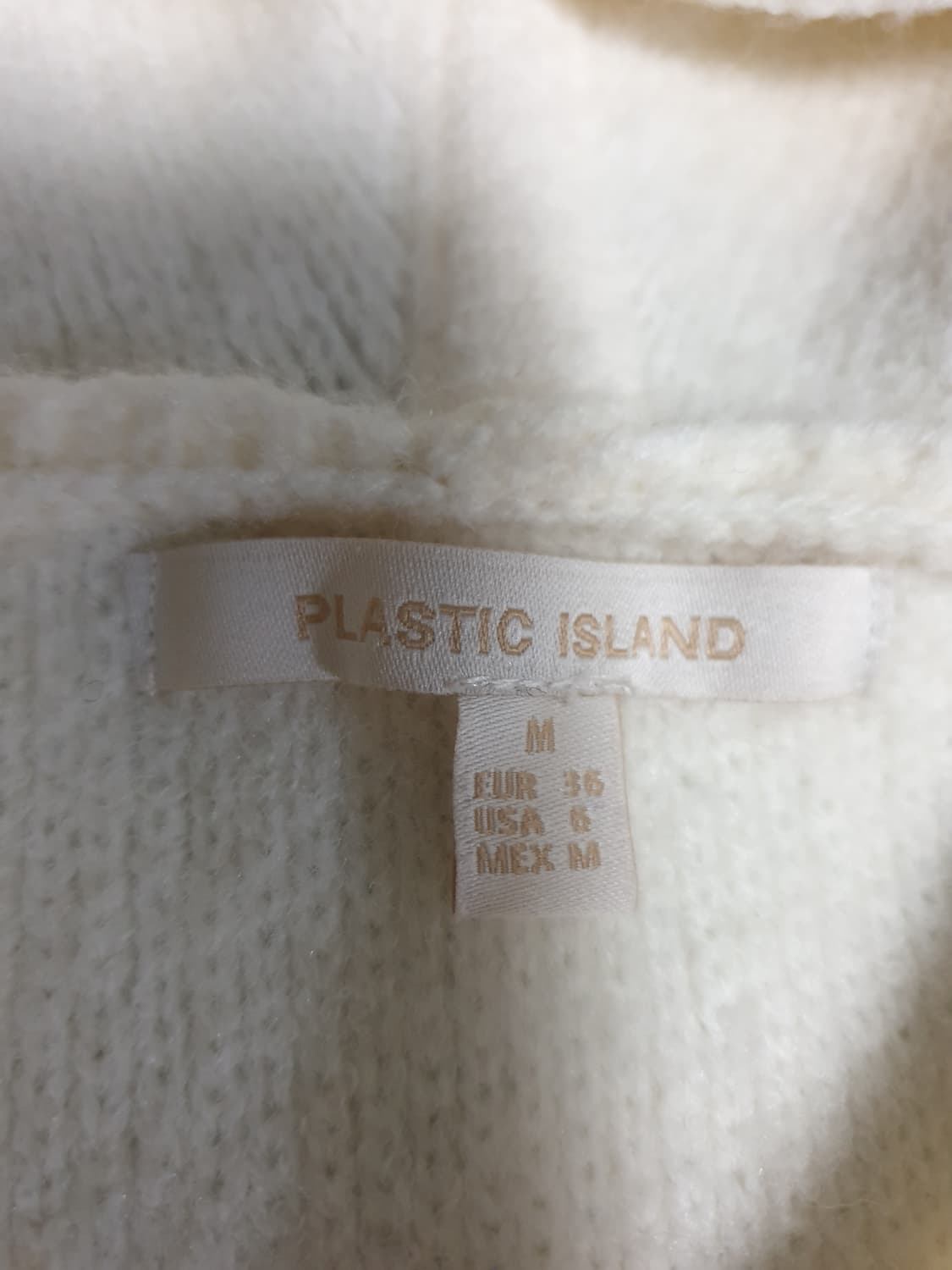 (24FW) 플라스틱아일랜드 니트 후드집업 크림 (M) 상품이미지3