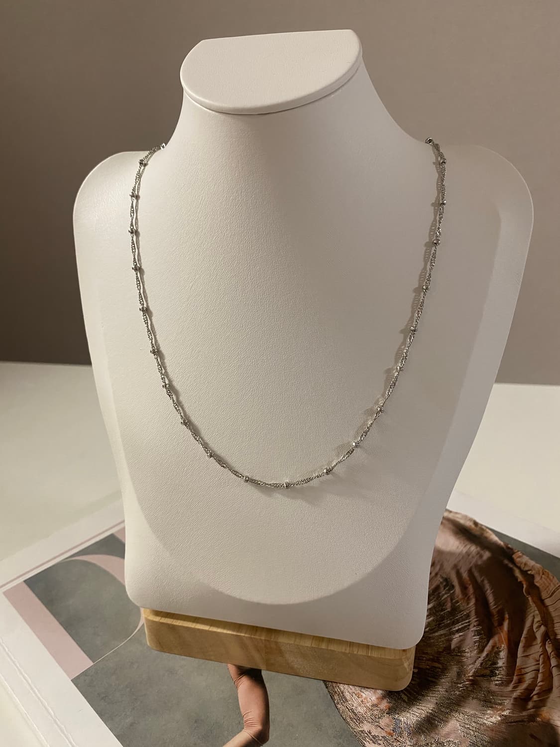 레이어드 실버톤 체인 목걸이 상품이미지2
