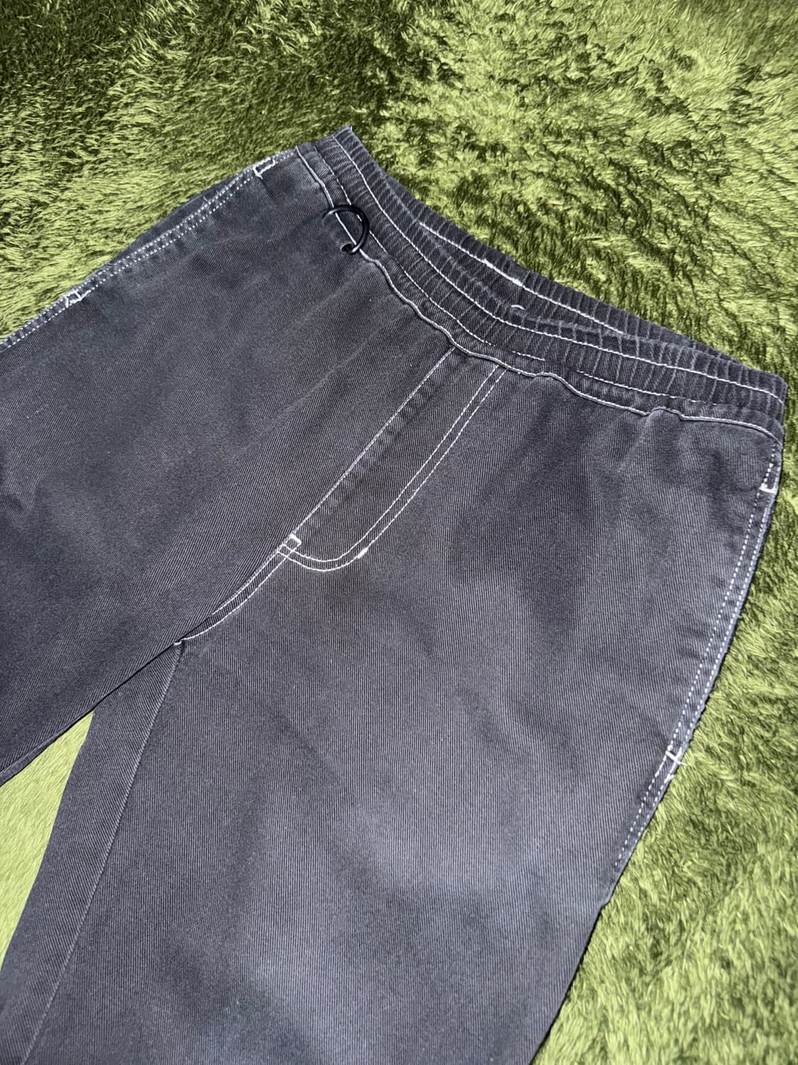 [M] 산타크루즈 밴딩 크롭 스티치 페인터 팬츠 블랙 상품이미지2