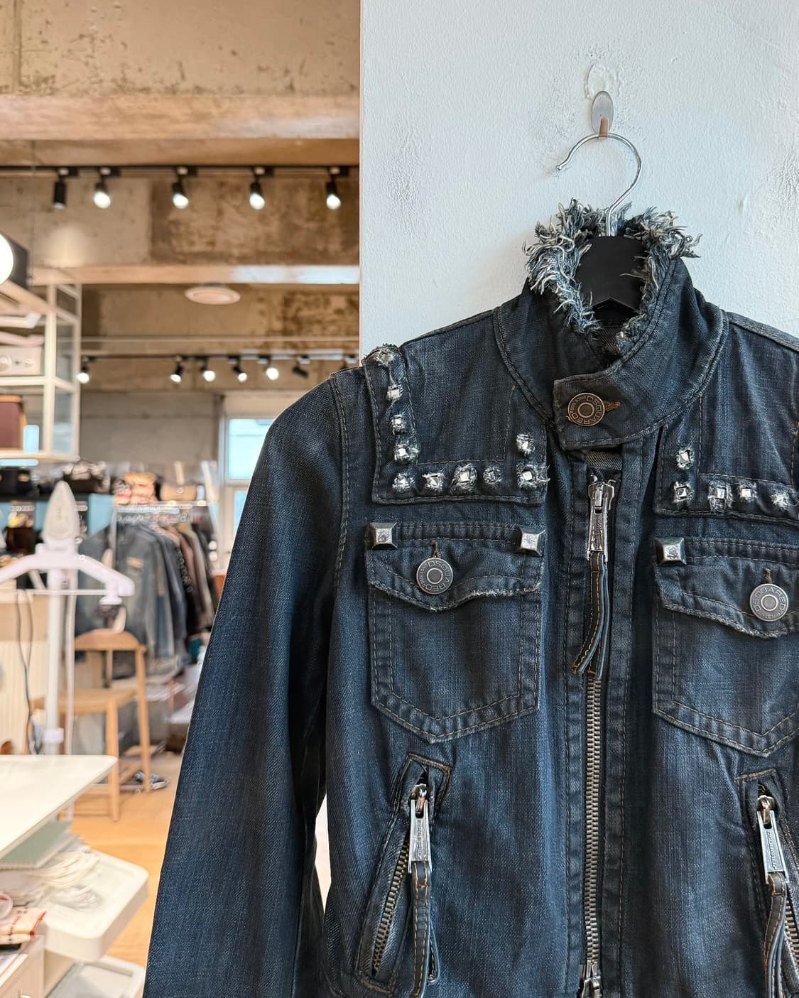 디스퀘어드2 데님 스터드 라이더 자켓  상품이미지4