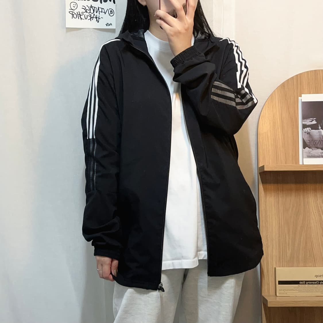 [정품] 아디다스 블랙 삼선 병아리 바막 [ L ] 상품이미지2