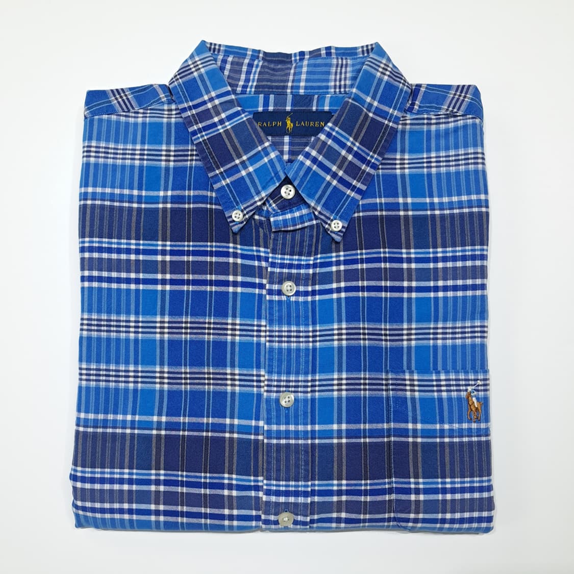 CK043 2XL 폴로 00s 멀티포니 블루 마드라스체크 셔츠 남방 상품이미지7