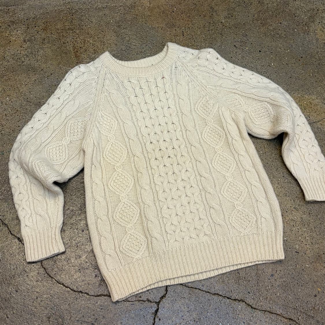 90s USA 빈티지 피셔맨 니트 방울 헤비코튼 니트  상품이미지2