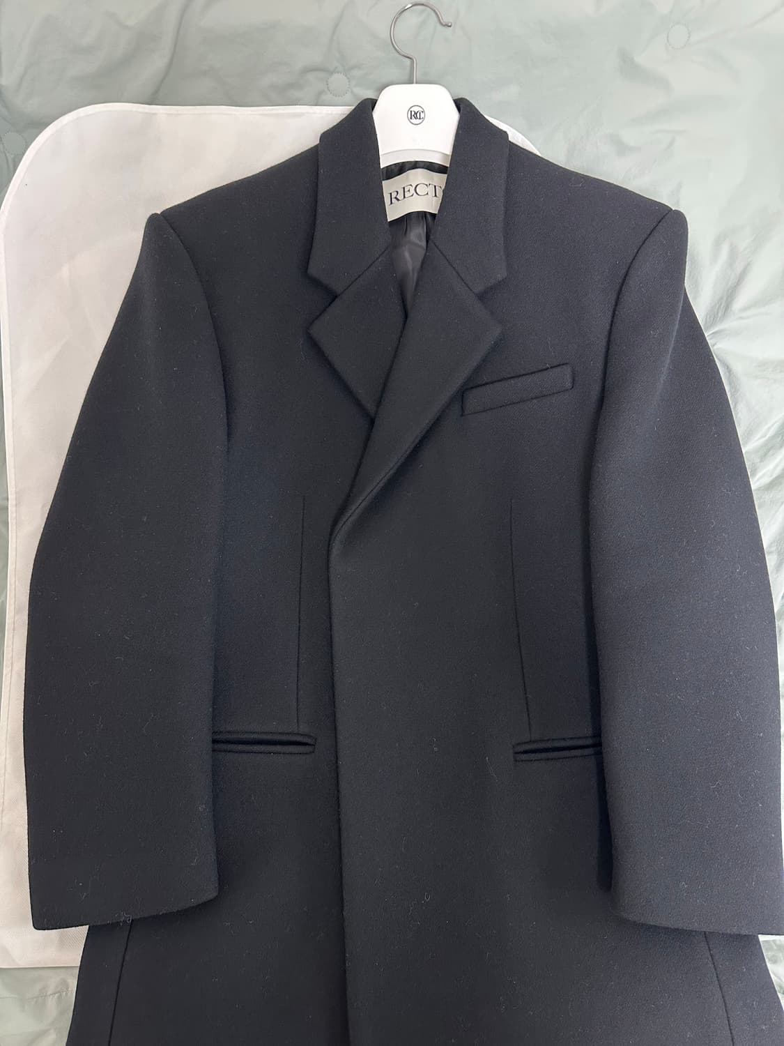 렉토 23FW 울 블렌드 헤비 코트 블랙 L 상품이미지1