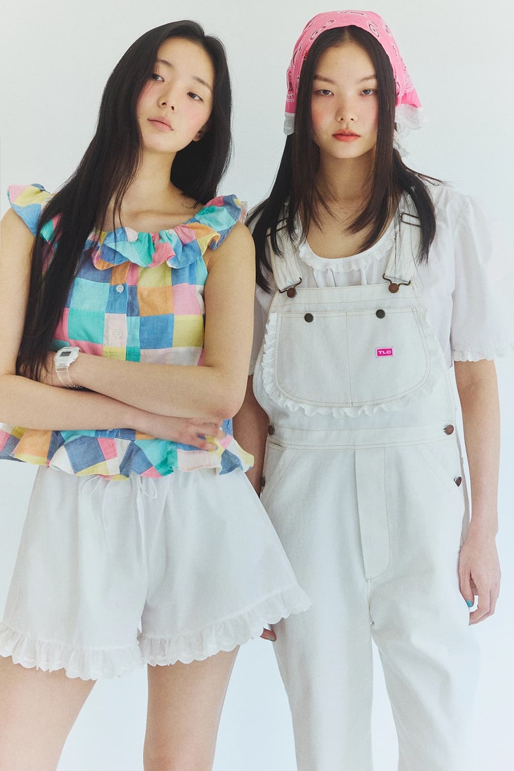 더러브컴즈 tlc 레이스 디테일 오버롤 M 새상품 상품이미지5