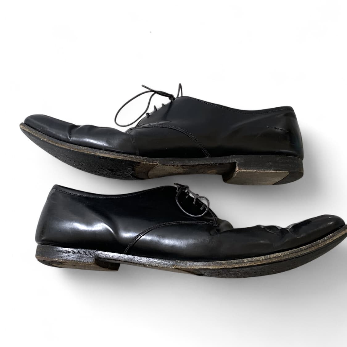 프라다 브러시드 레더 더비슈즈 레이스업 상품이미지4