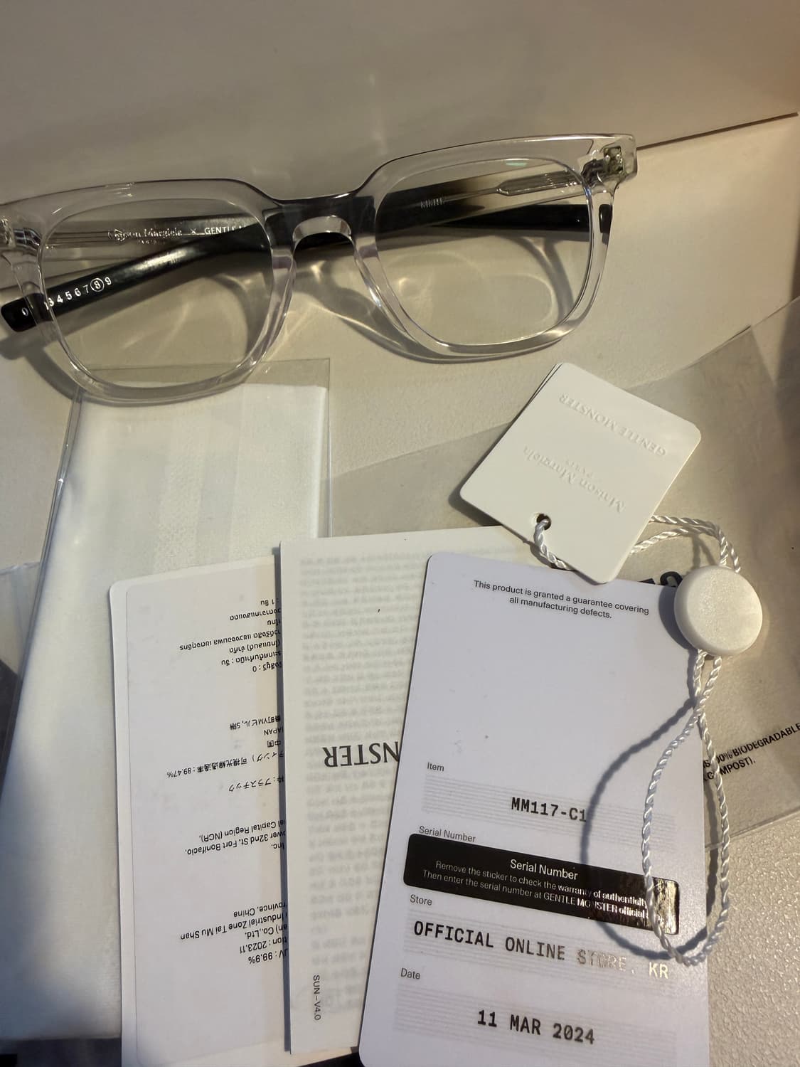 젠틀몬스터 마르지엘라 콜라보 안경 클리어 mm117 상품이미지1
