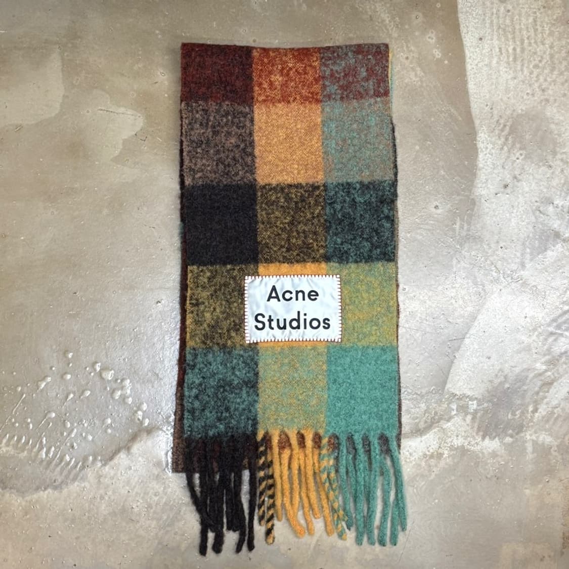 OS 아크네 스튜디오 모헤어 체크 머플러 상품이미지2