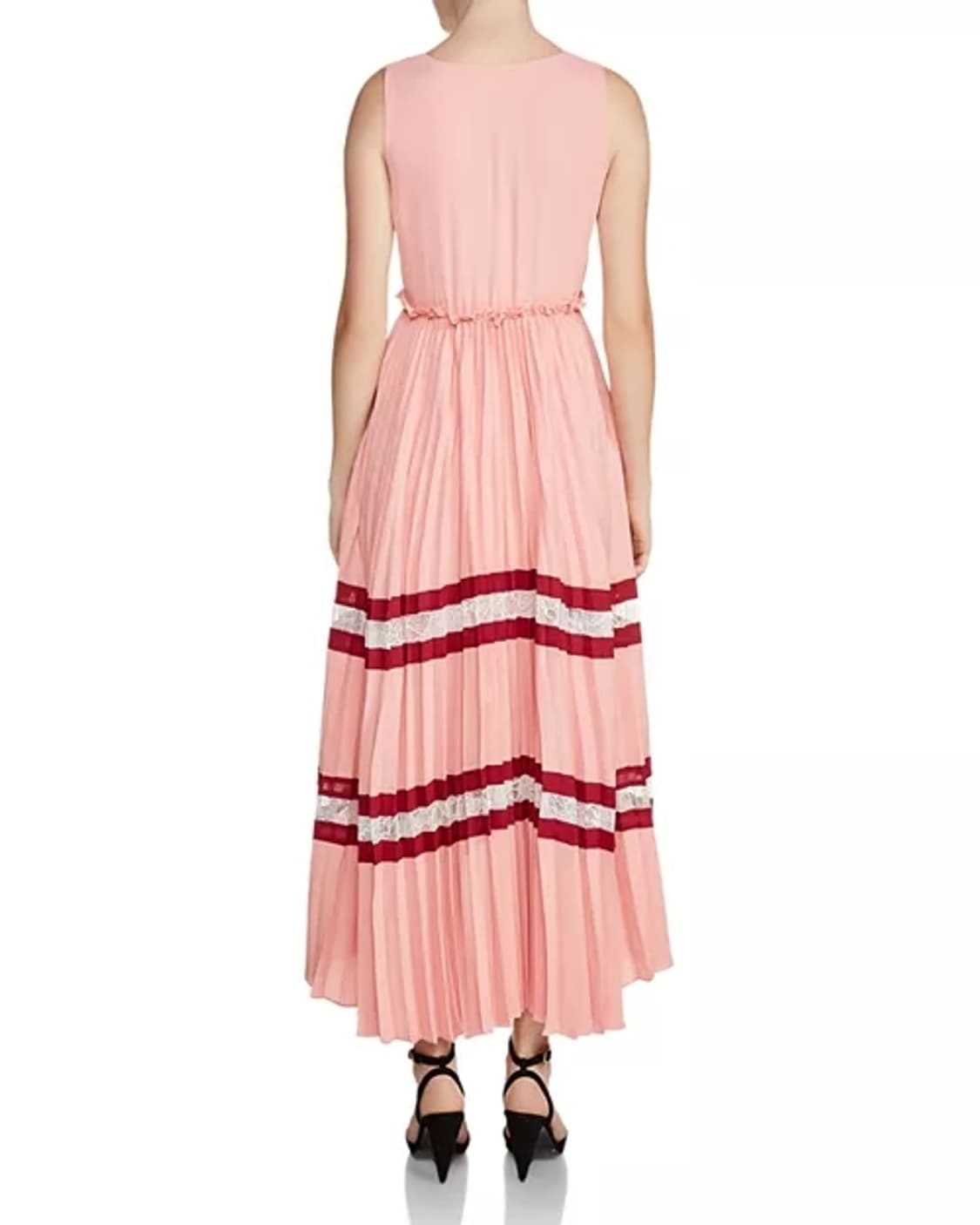 [새상품]MAJE 마쥬 로즈핑크 레이스 플리츠 롱 원피스 상품이미지5