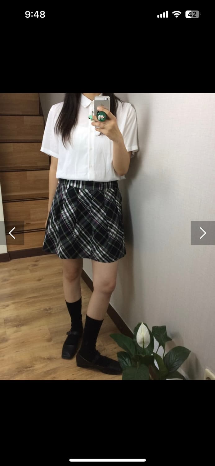 옷속무 럼브 sk 스커트 체크 치마 치마바지 상품이미지6