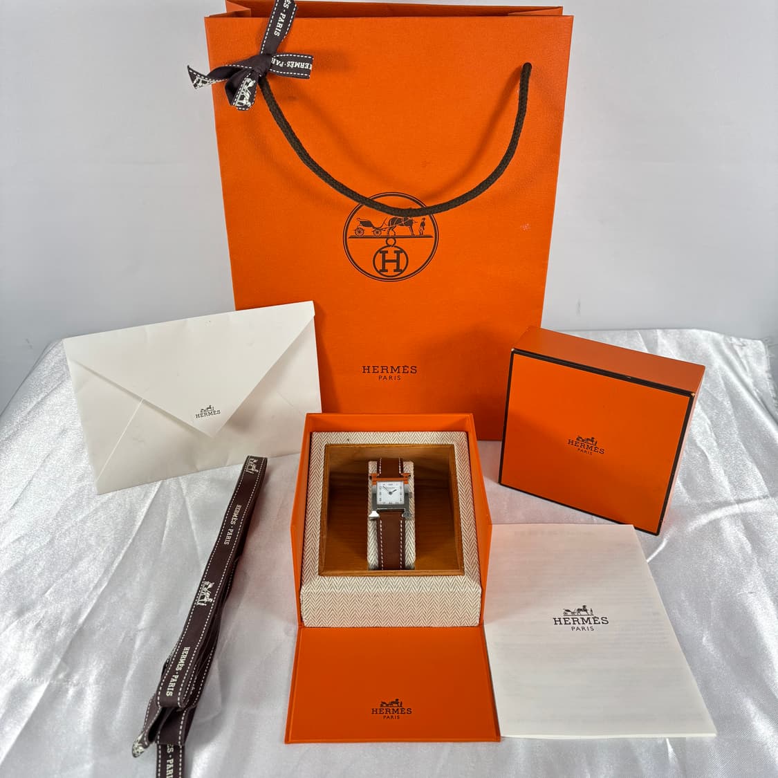 (풀세트,정품)에르메스 H 아워 스틸 시계 25mm 상품이미지1