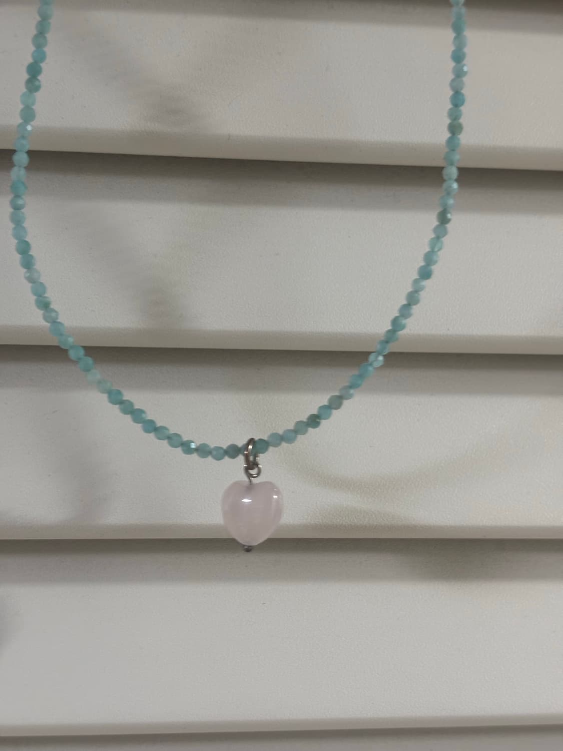 은925 로즈쿼츠 원석 하트 팬던트 목걸이 상품이미지4