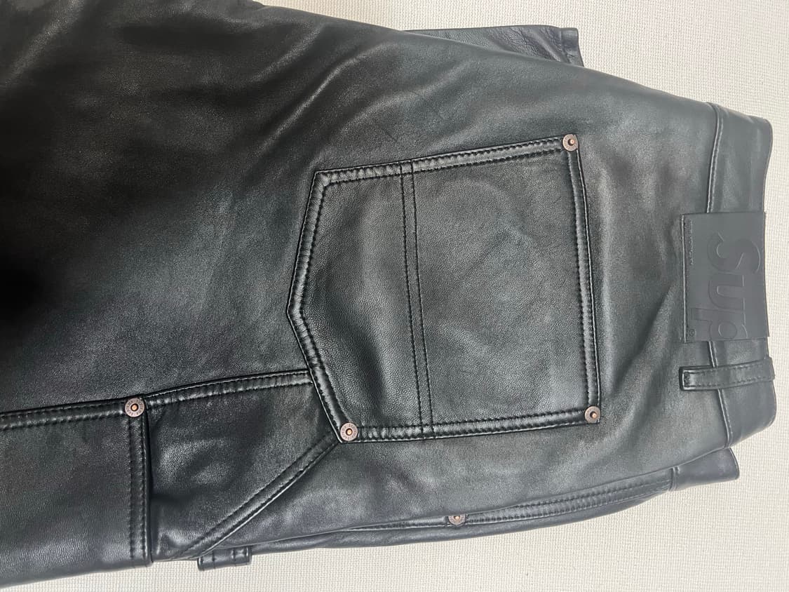 슈프림 더블 니 레더 카펜터 팬츠 블랙 23fw 상품이미지7