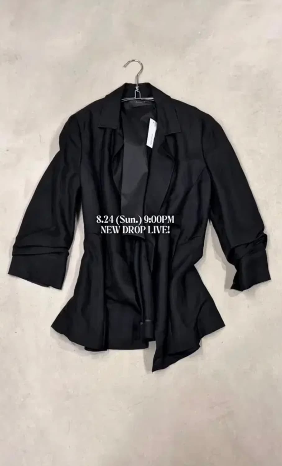 타임 핀턱 디테일 블레이저 자켓 블랙 상품이미지1