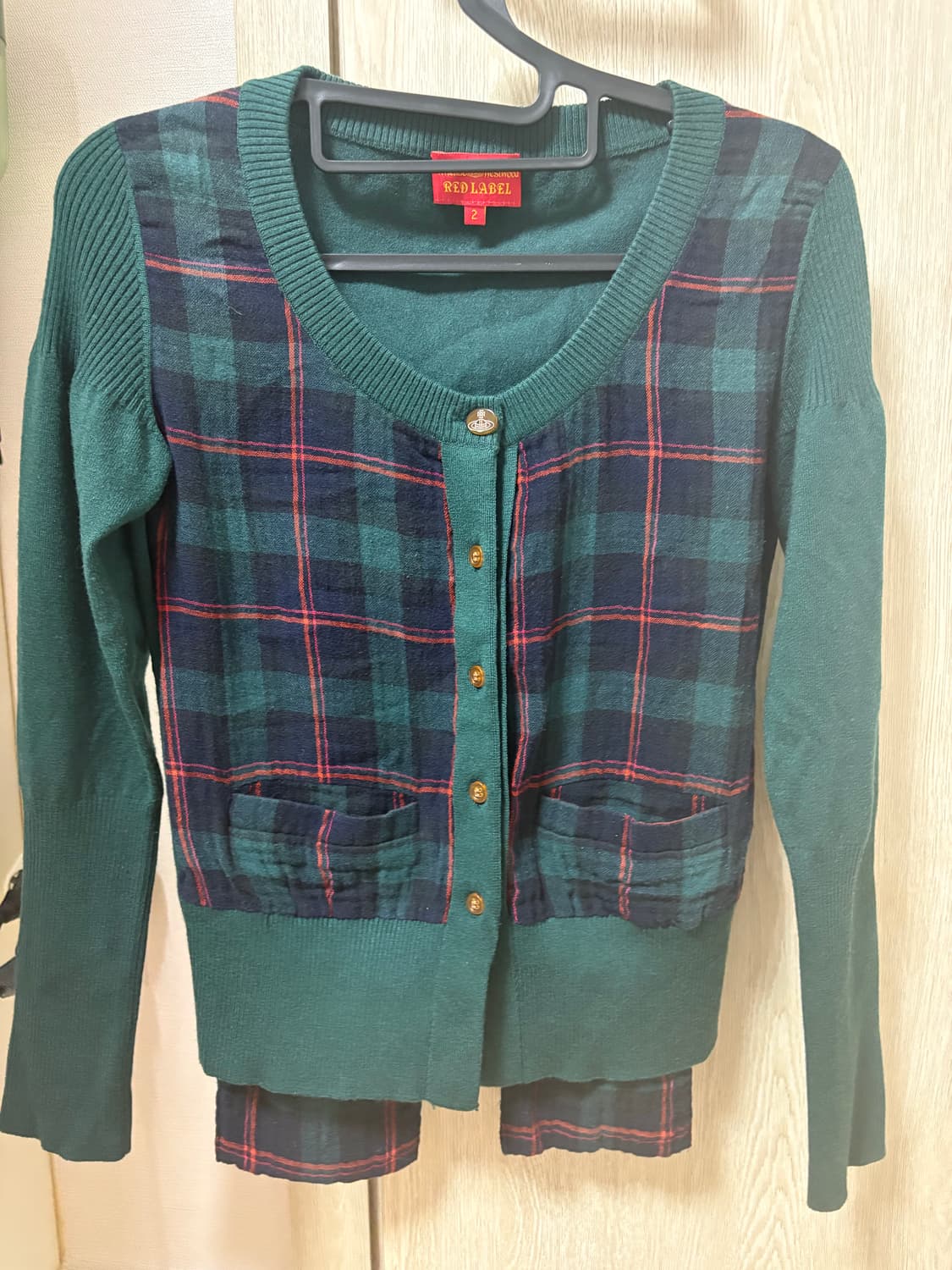 비비안웨스트우드 레드라벨 체크 가디건 상품이미지1