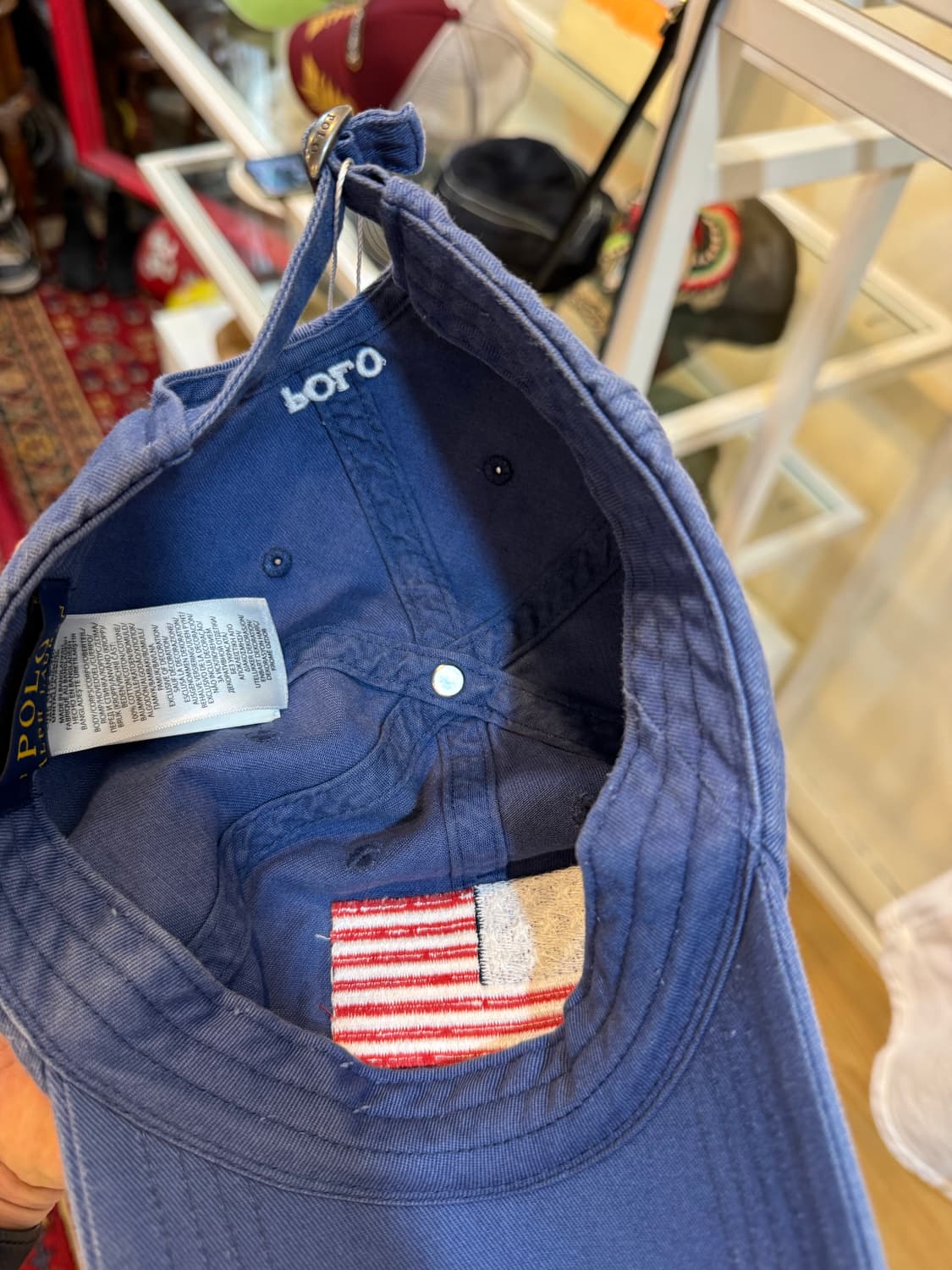 폴로 랄프로렌 USA 플래그 스포츠 치노 6패널 볼캡 네이비 상품이미지7