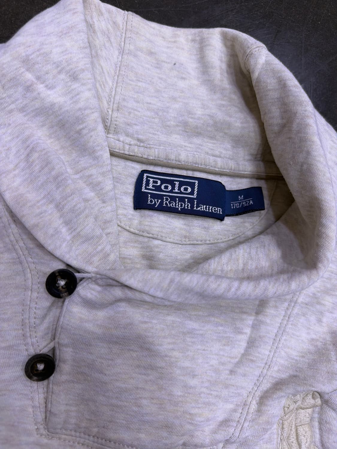 폴로 랄프로렌 빅포니 자수 코튼 숄카라 엘보 패치 티셔츠 M 상품이미지7