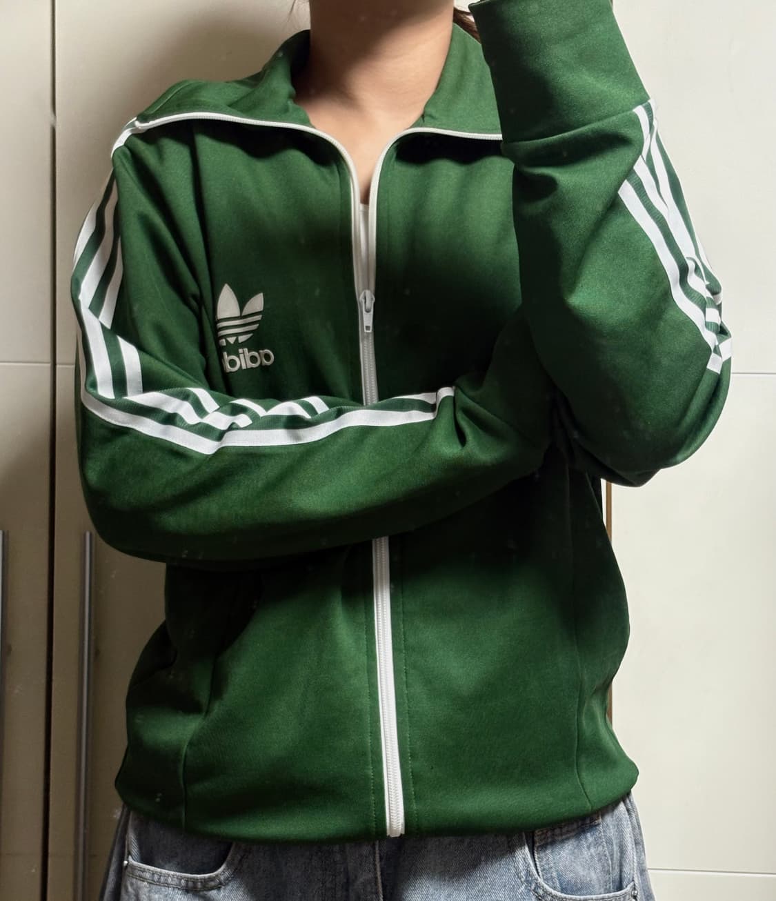 아디다스 빅로고 그린 녹색 져지 상품이미지1