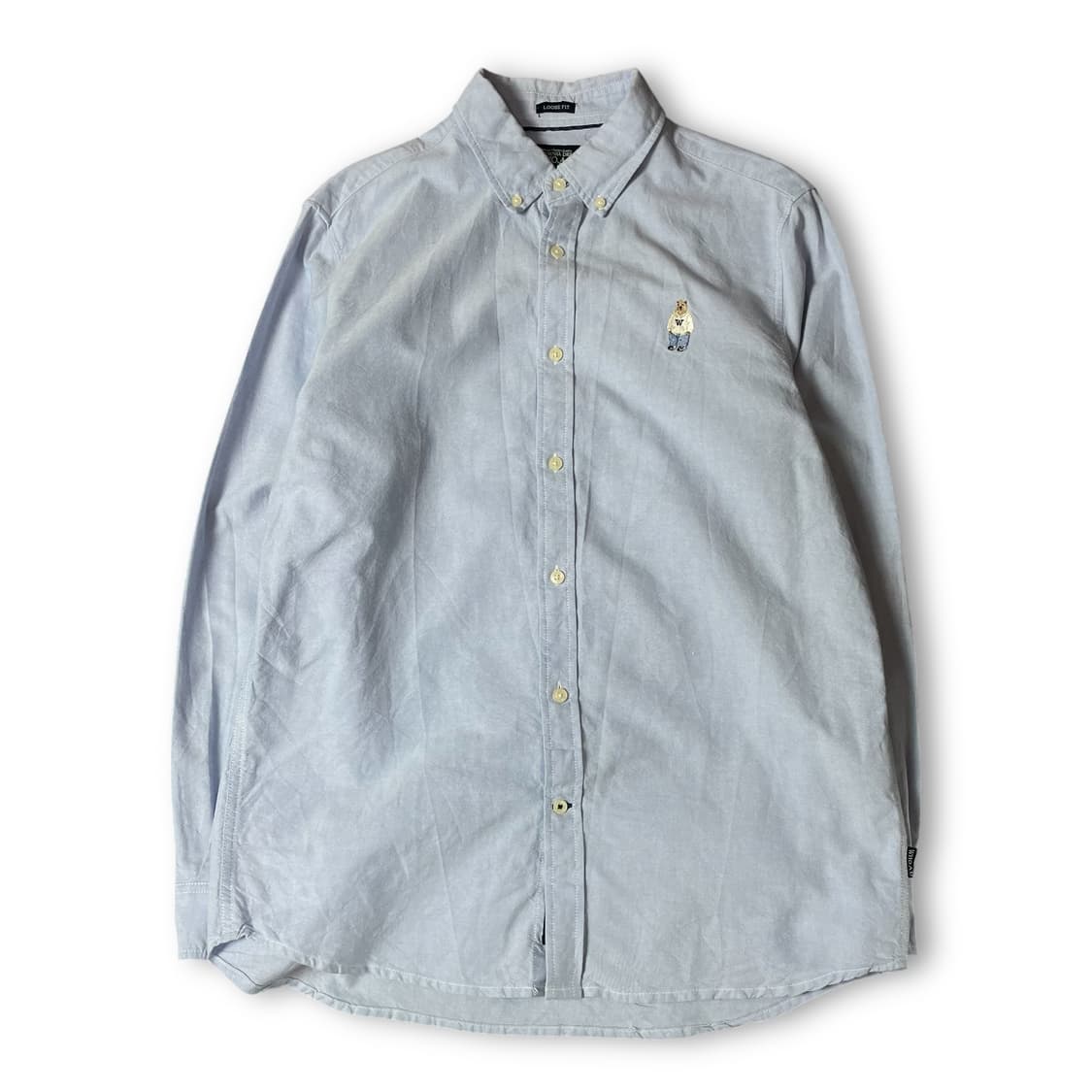 후아유 스카이블루 긴팔 체크 셔츠 루즈핏 L 상품이미지1