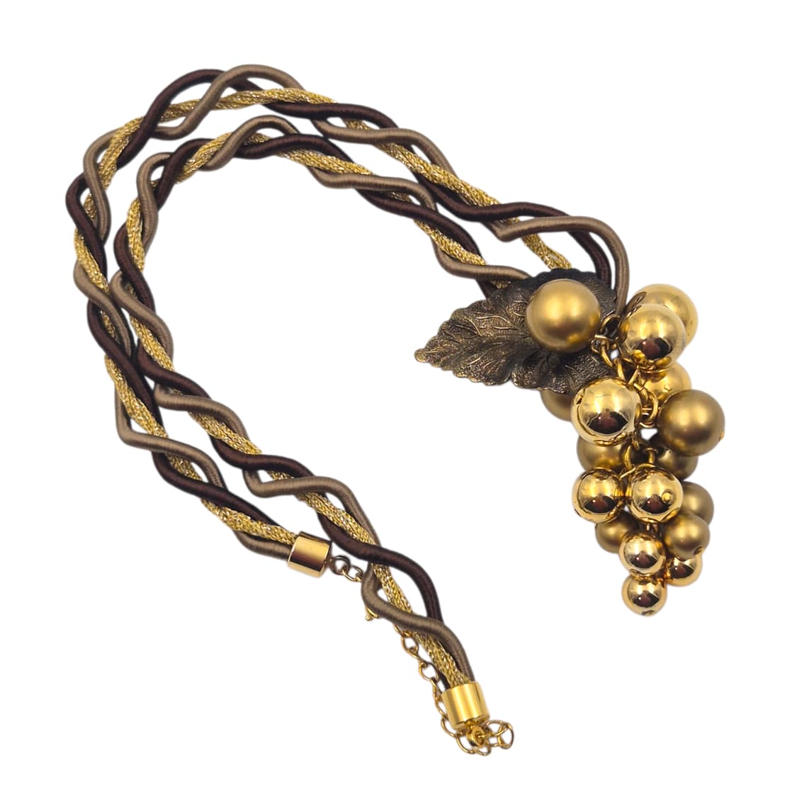 90s 엔틱 브라스 빅 포도 송이 코스튬 목걸이 상품이미지1