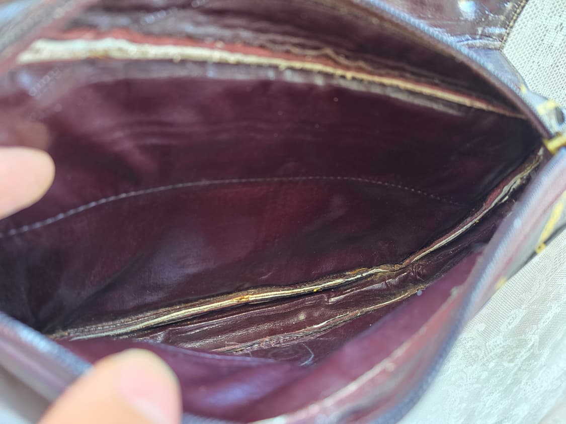 90s 롱샴 가죽 숄더 백 상품이미지7