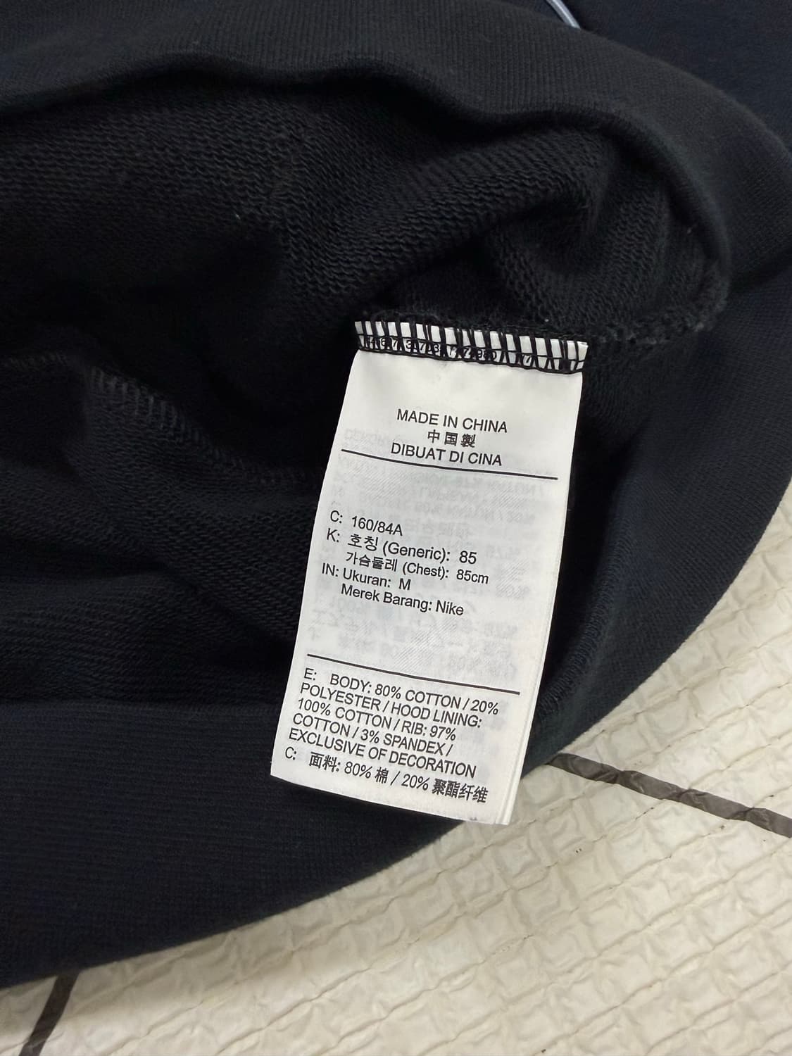 여성 M / 나이키 세미크롭 후드티 블랙 상품이미지5