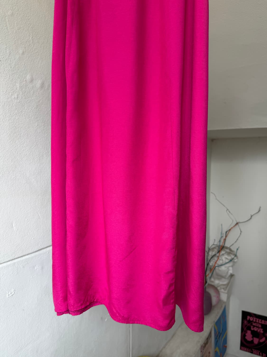 MAED IN ITALY 마젠타 핑크 일자 롱 스커트 상품이미지3