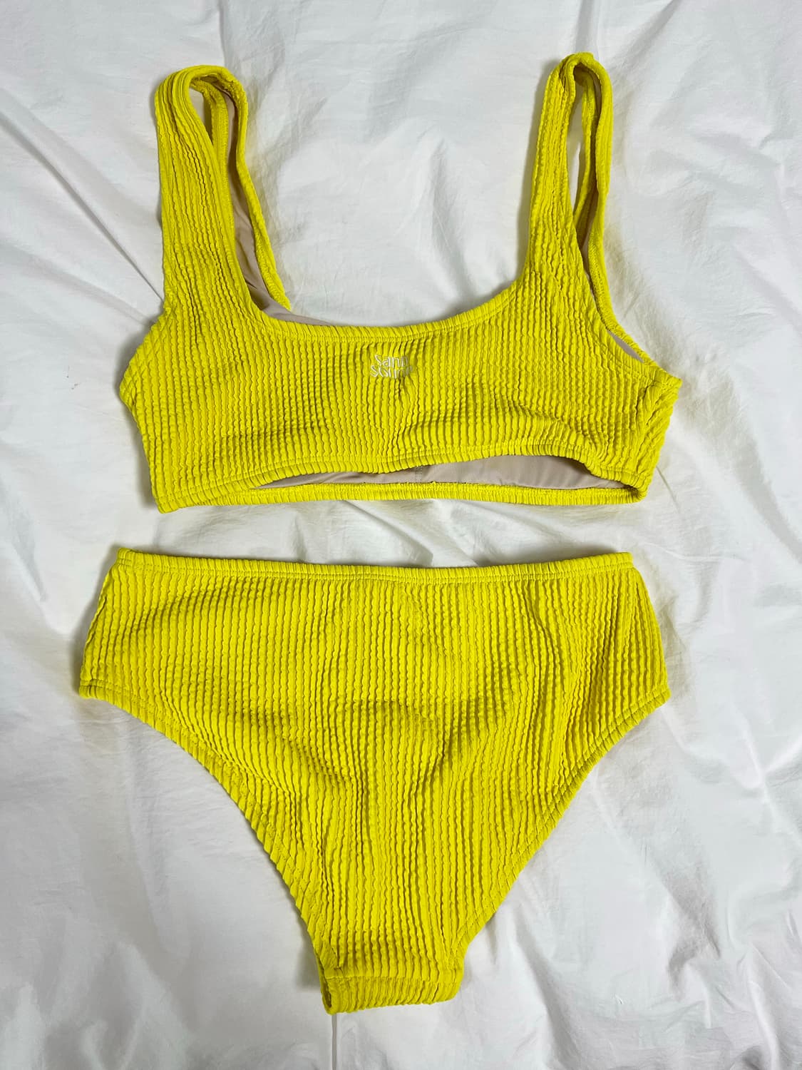 샌드사운드 위글 미드탑 비키니 스윔수트 옐로우 F 상품이미지2