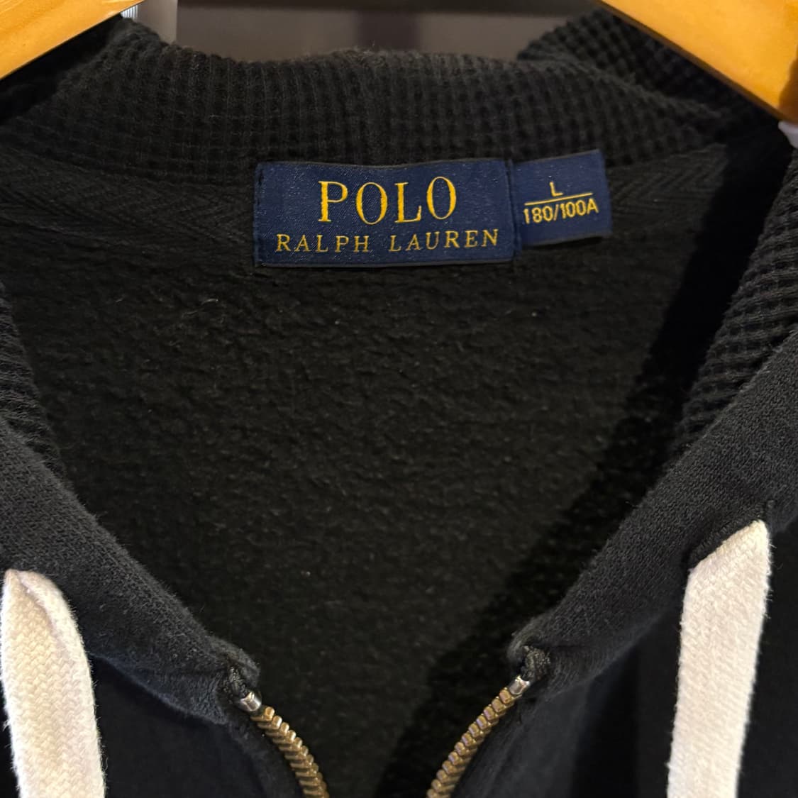폴로 랄프로렌 와플 블랙 후드집업 상품이미지6