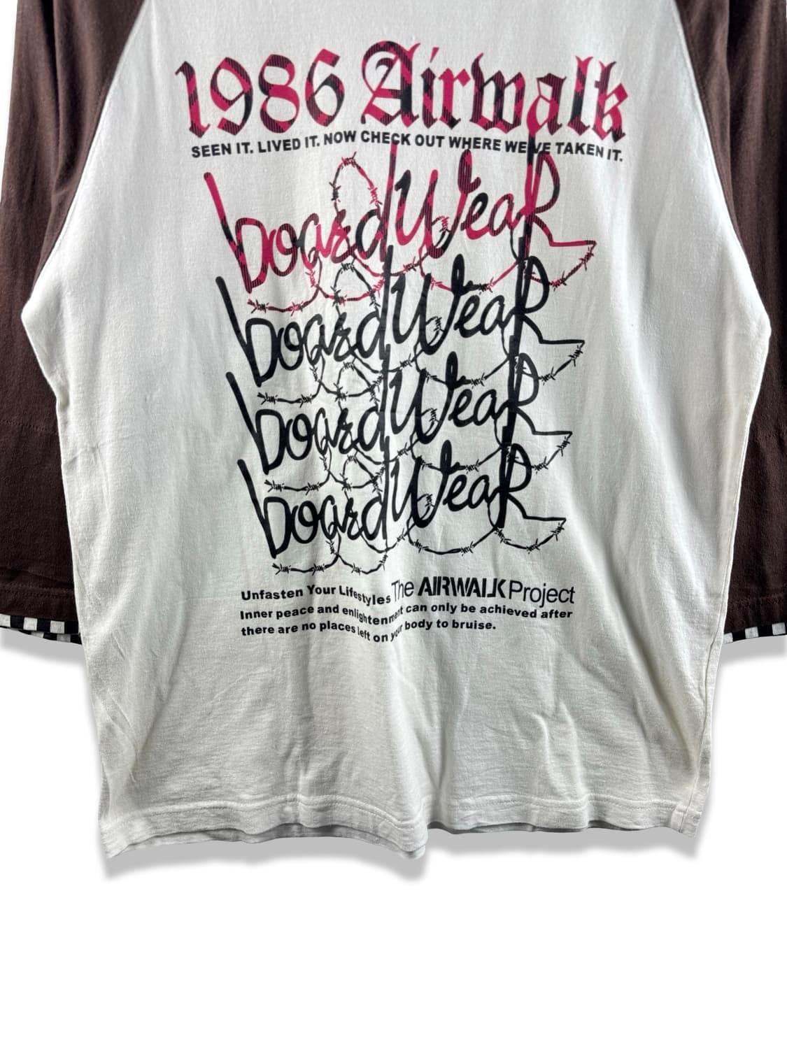 JPN 브라운 나그랑 Y2K 레터링 7부 롱슬리브2567 상품이미지4