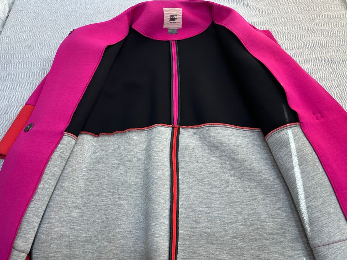 [90] 쥬시쥬디 투버튼 핑크레드 반코트 자켓 여성 90사이즈 상품이미지5