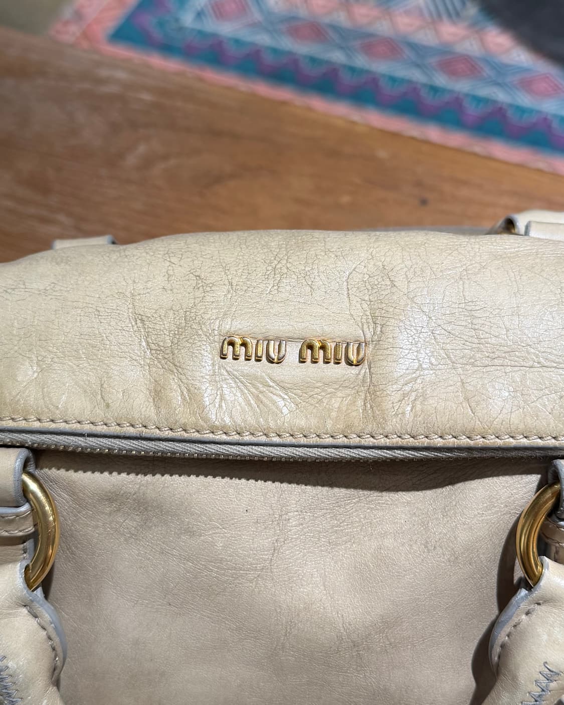 미우미우 아이보리 비텔로 럭스 리본 사첼백 상품이미지7