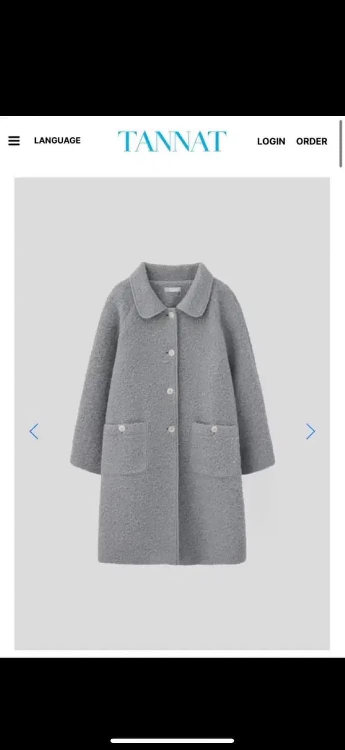 타낫 tannat 알파카 부클 롱코트 스카이블루 상품이미지1