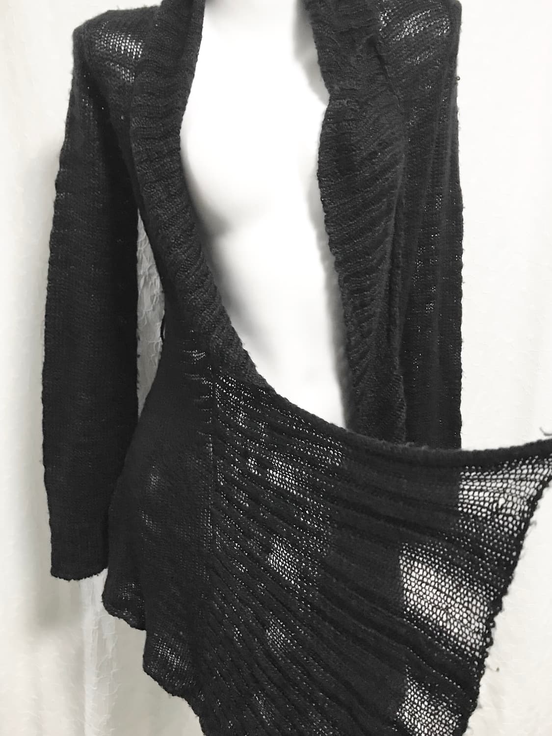 빈티지 vkei 아카이브 드레이프 언발 니트 롱 가디건 상품이미지8