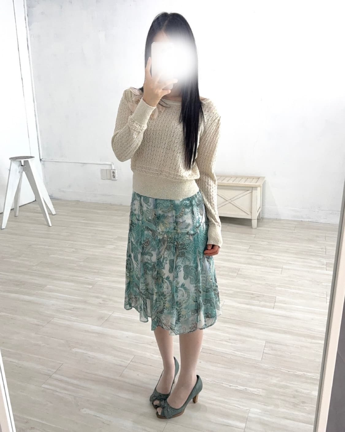 Jade Paisley Oriental Midi Skirt 상품이미지7