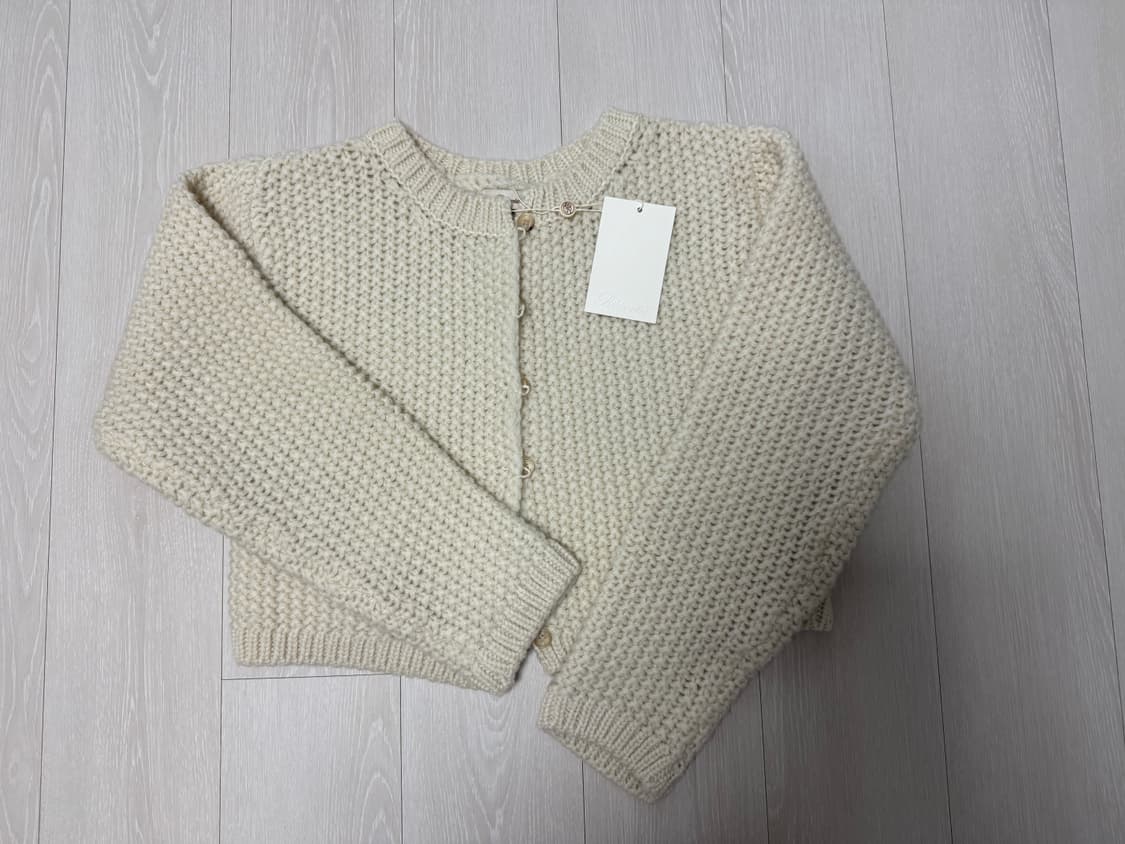 리본빛 테디 니트 가디건 아이보리 (새상품) 상품이미지9