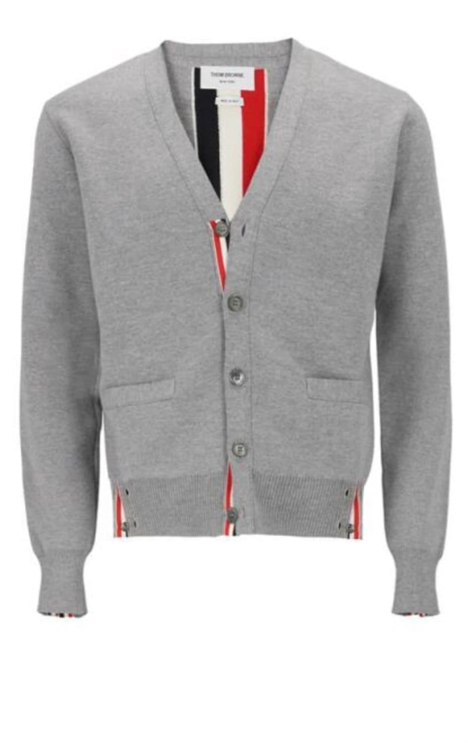 톰브라운 RWB 스트라이프 밀라노 스티치 울 남성 가디건 상품이미지1