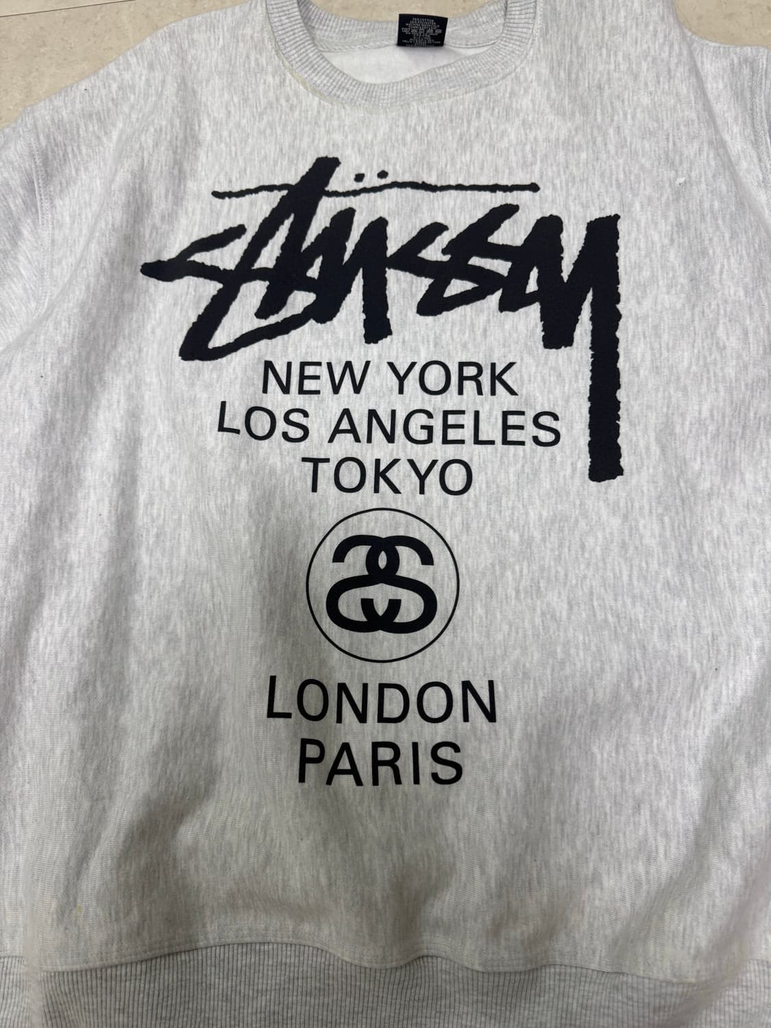 스투시 월드투어 그레이 맨투맨 L사이즈 상품이미지2