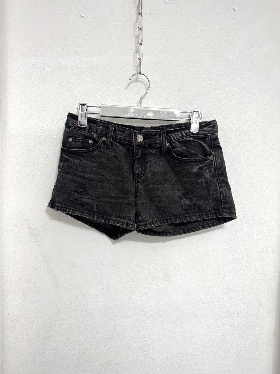 Black washed denim shorts 상품이미지1