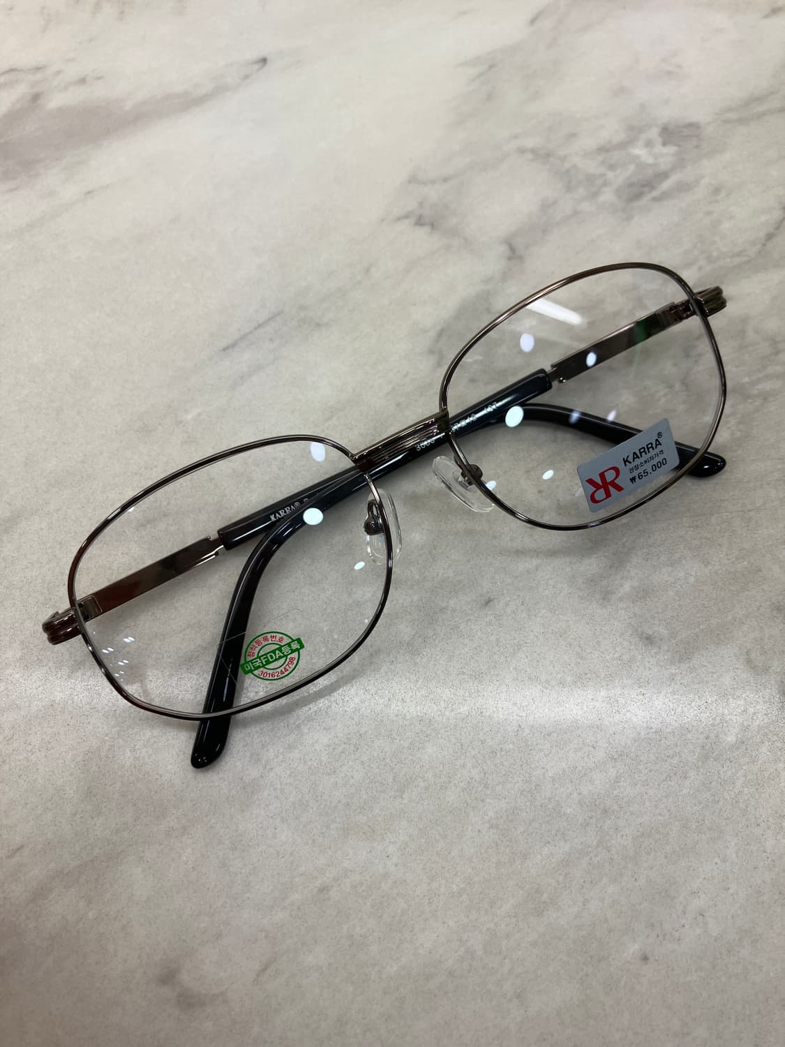 카라 KARRA 브론즈 스틸 소프트 스퀘어 메탈테 안경 상품이미지1