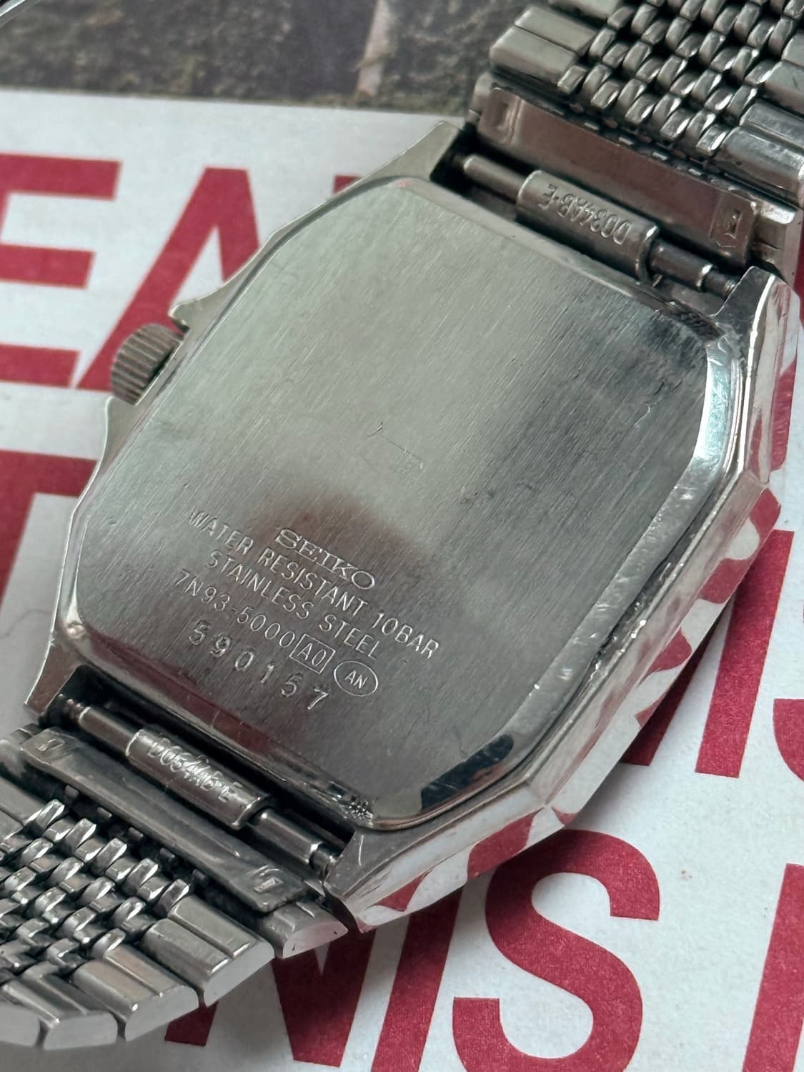 Seiko 세이코 쿼츠 SPRIT 스퀘어 스노우 플레이크 Day-Date 상품이미지7