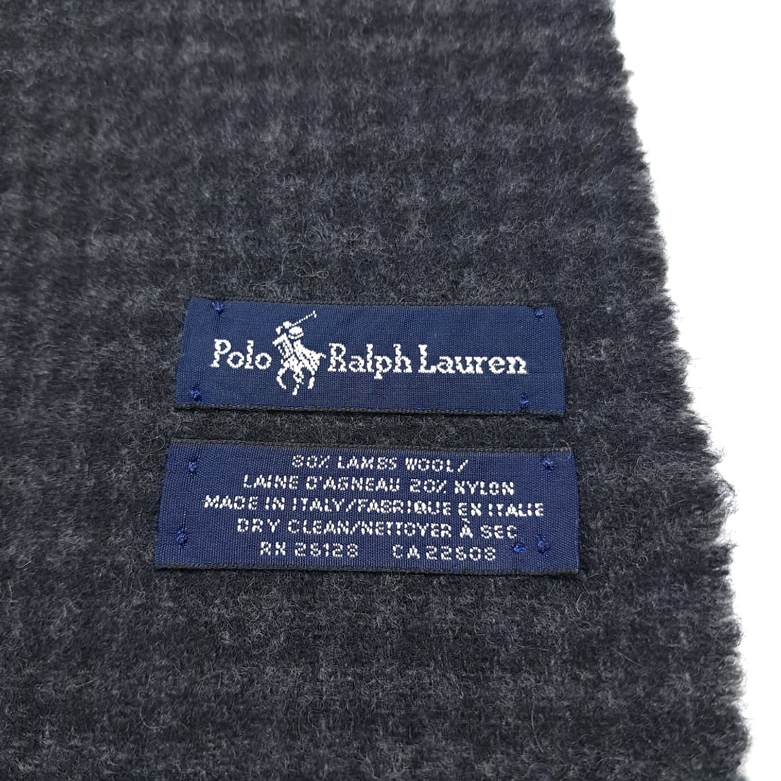 MX548 폴로 90s 이태리판 램스울 핀스트라이프 차콜 머플러 목도리 상품이미지4