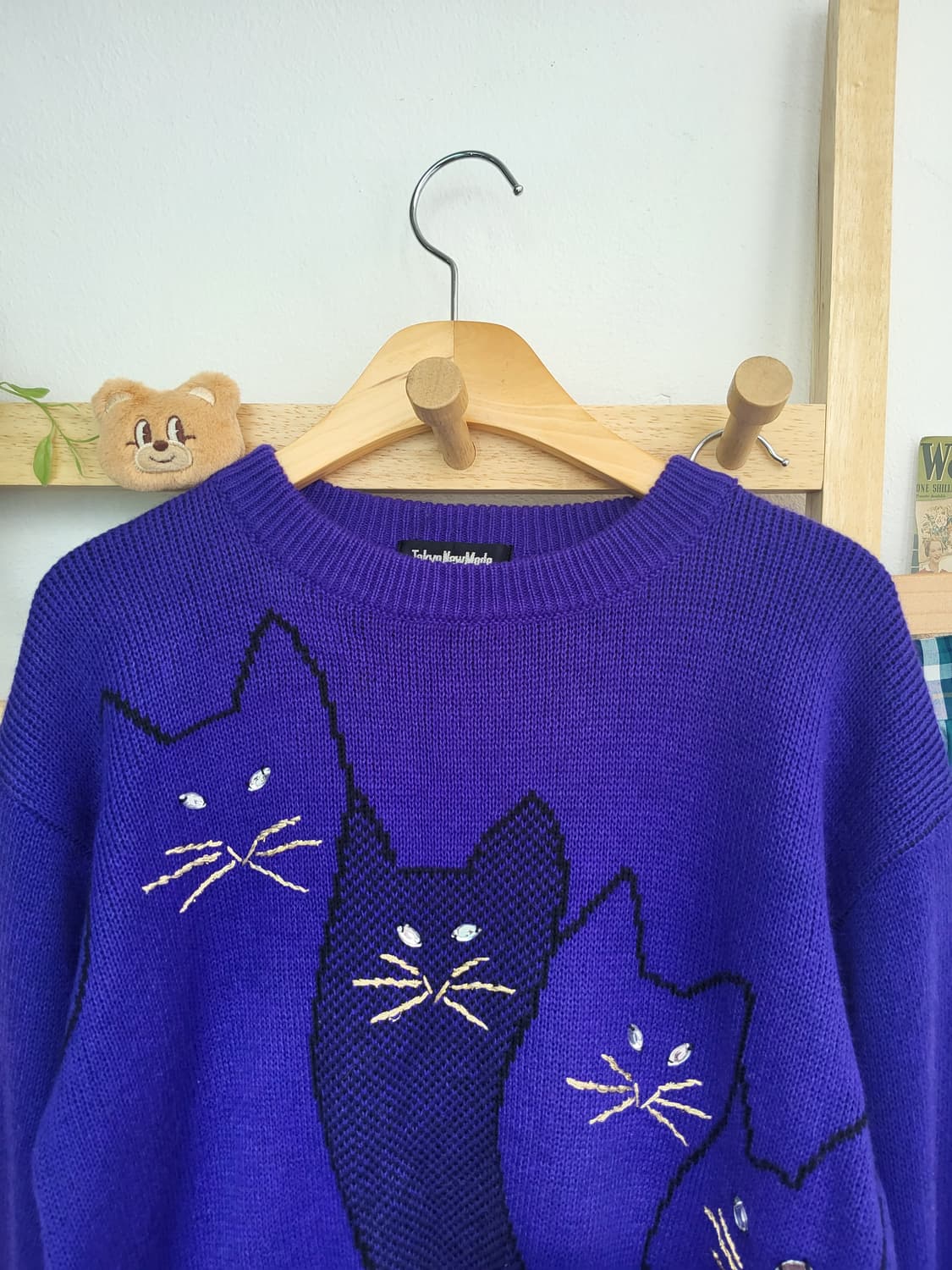 고양이 빈티지 니트 상품이미지5