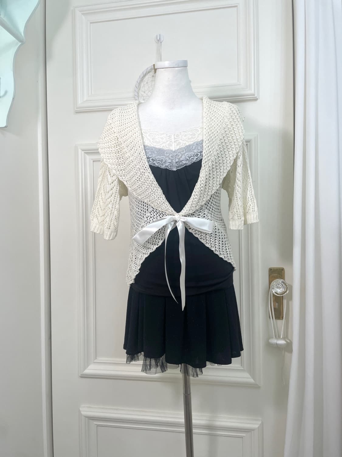 black tule glitter banding mini skirt 상품이미지6