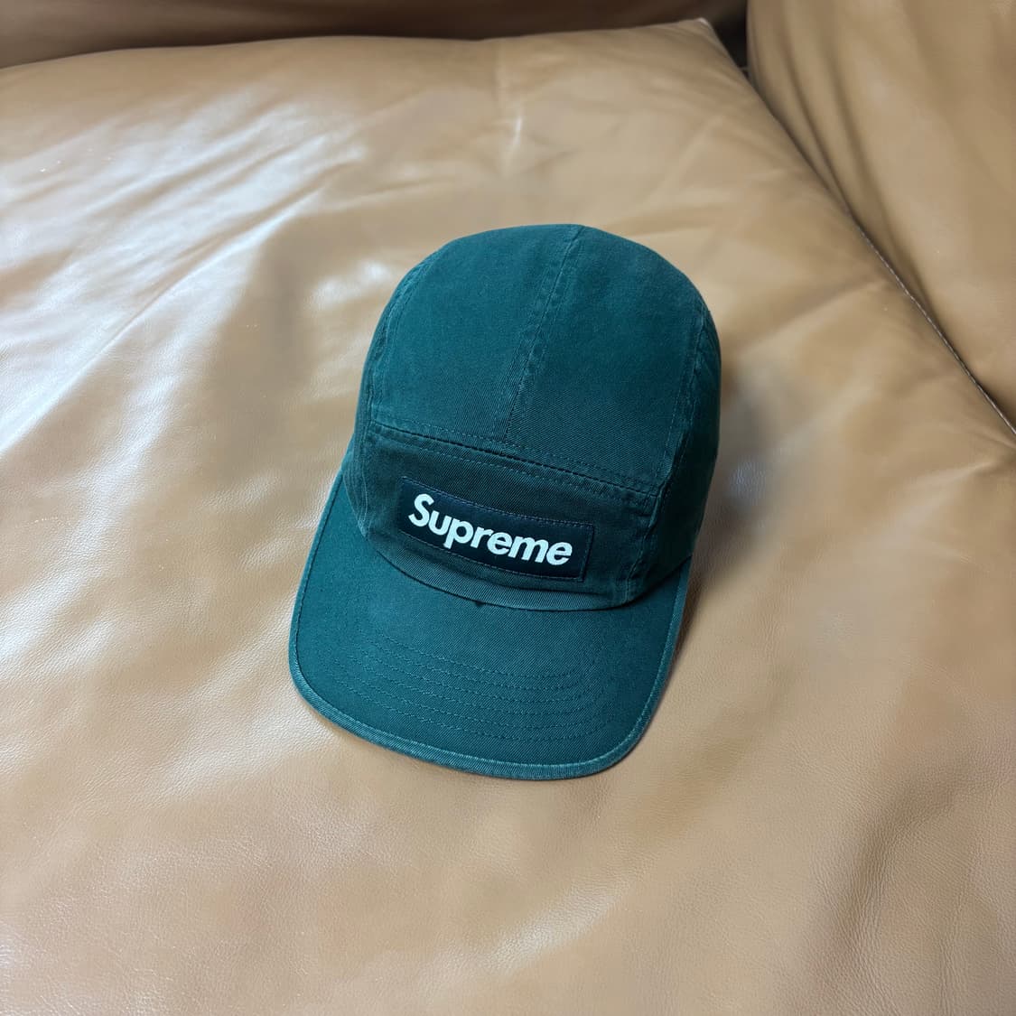 슈프림 캠프캡 모자 박스로고 워시드 그린 상품이미지1