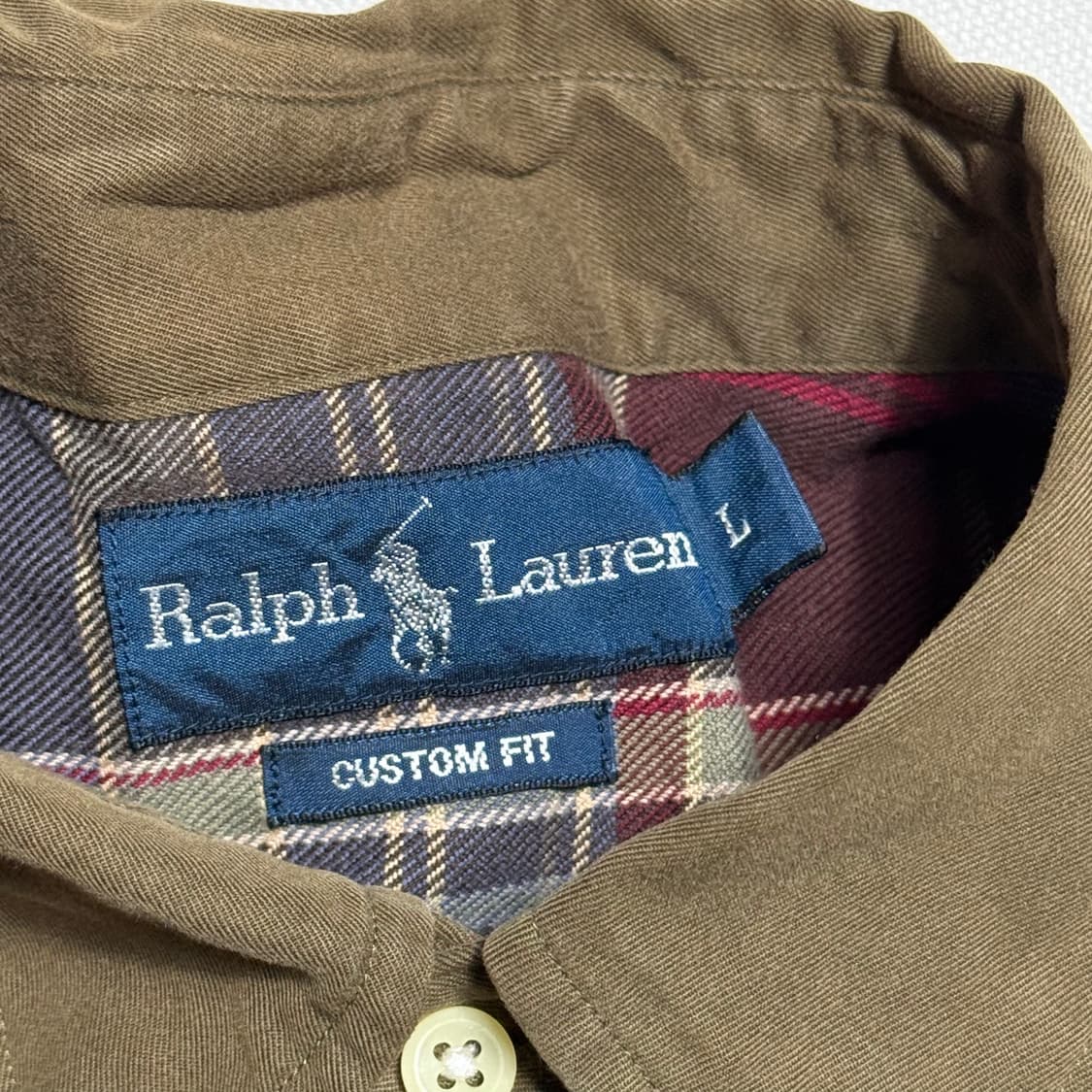 L 폴로랄프로렌 커스텀 핏 브라운 코튼 셔츠 상품이미지4