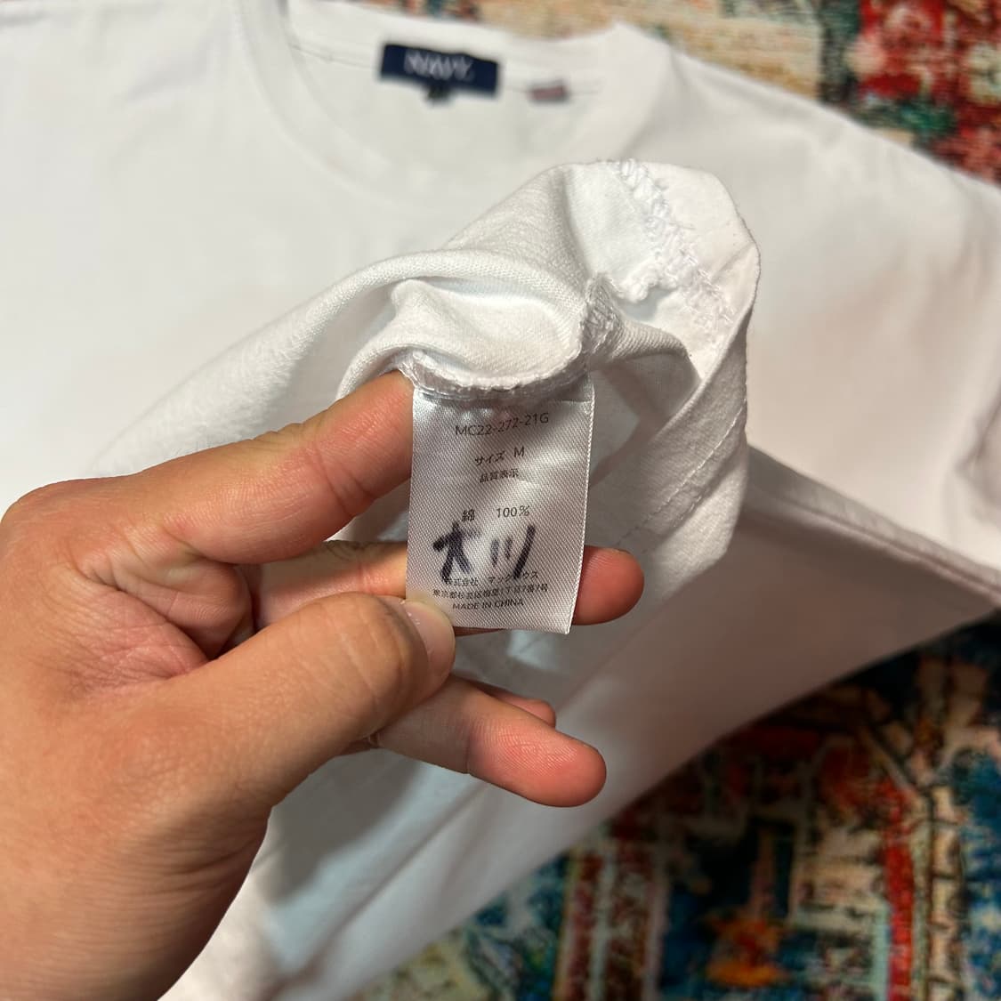 [L] 빔즈 NAVY usa fabric 무지 반팔 상품이미지5
