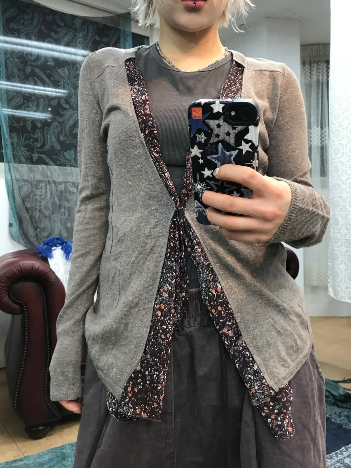 써스데이아일랜드 여성 플라워패턴 가디건 상품이미지2