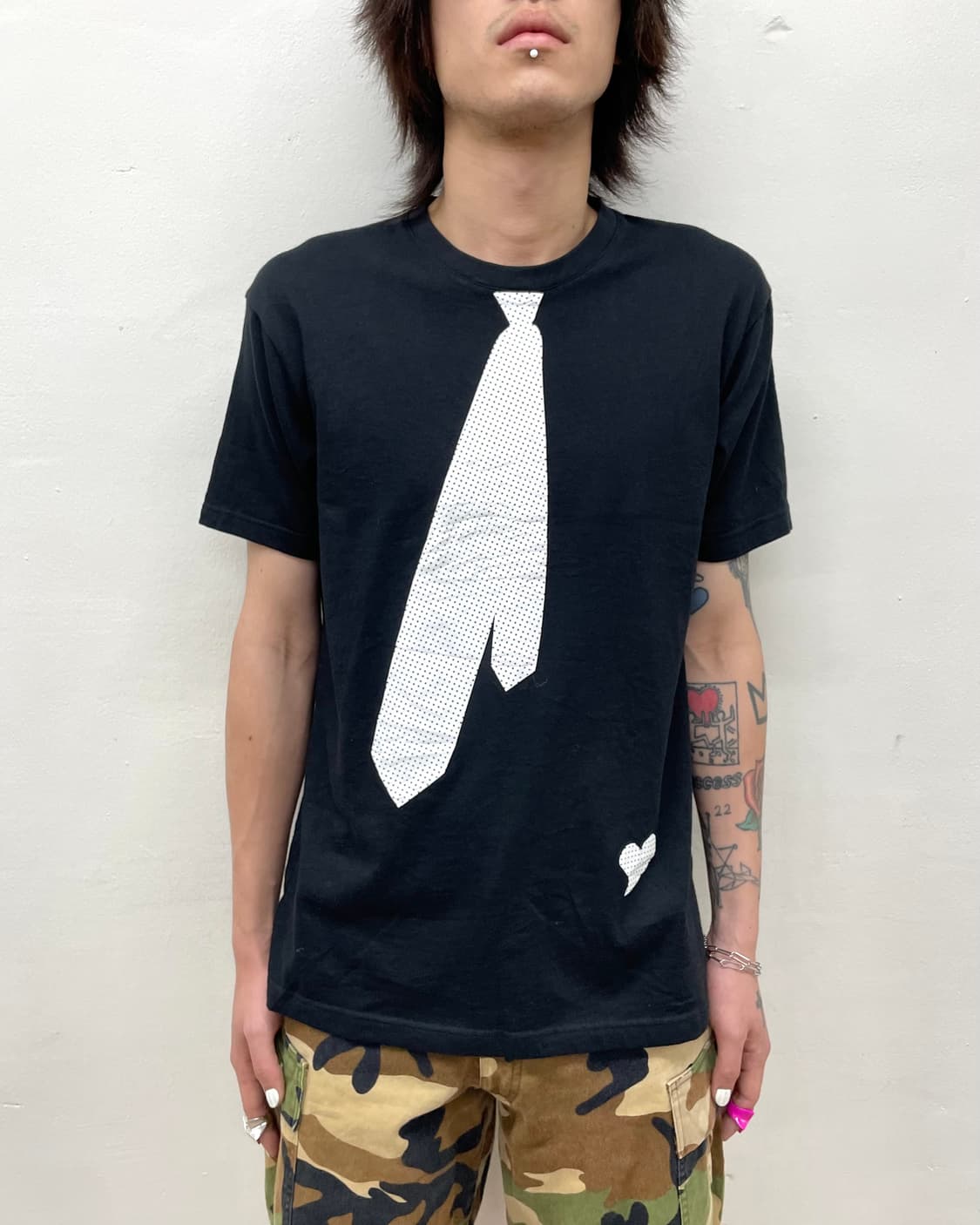  white tie-printed T-shirt  상품이미지2